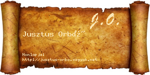 Jusztus Orbó névjegykártya